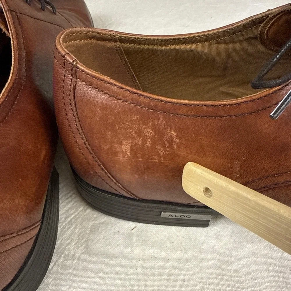 Aldo Derby Shoes Men Size 13 Brown Classic Leather Lace Formal Business Casual